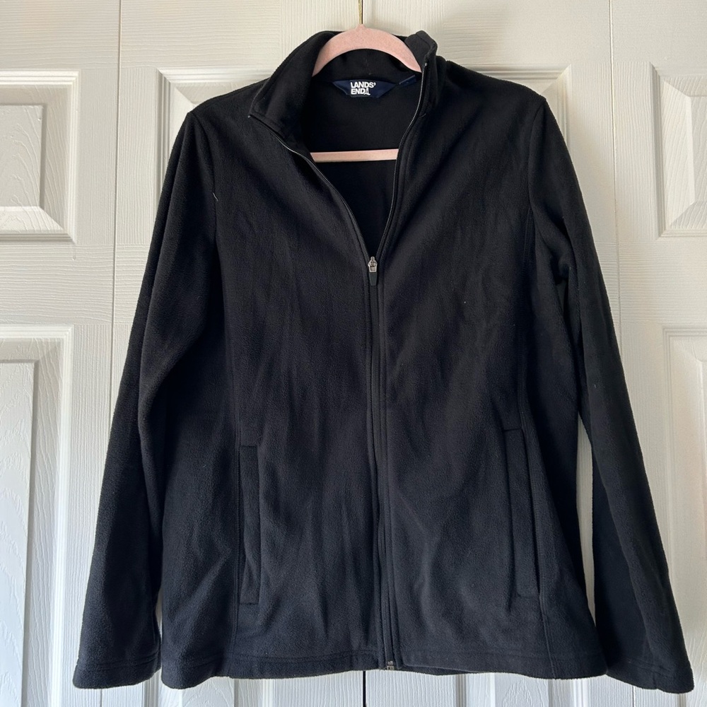 Lands' End Women's Black Fleece Jacket